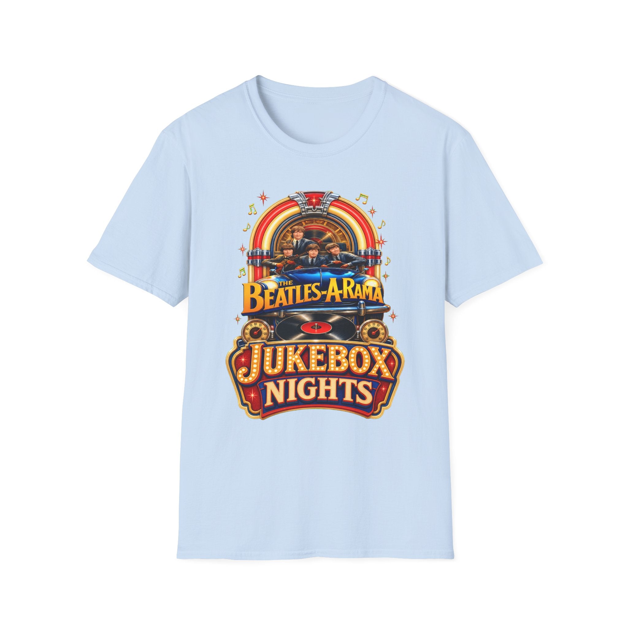 Beatles-A-Rama Jukebox Nights T-Shirt — Retro Music Tee for Fans