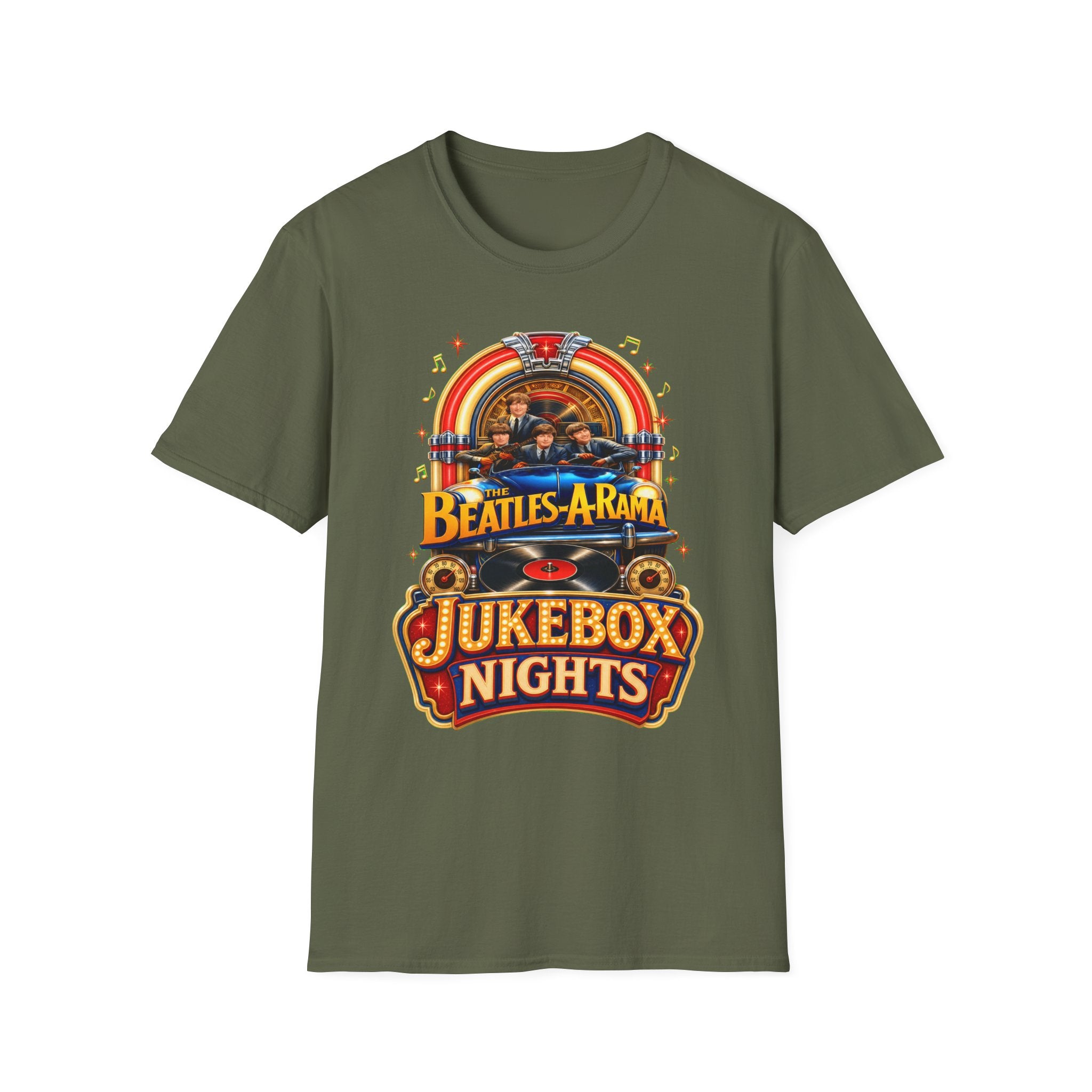 Beatles-A-Rama Jukebox Nights T-Shirt — Retro Music Tee for Fans