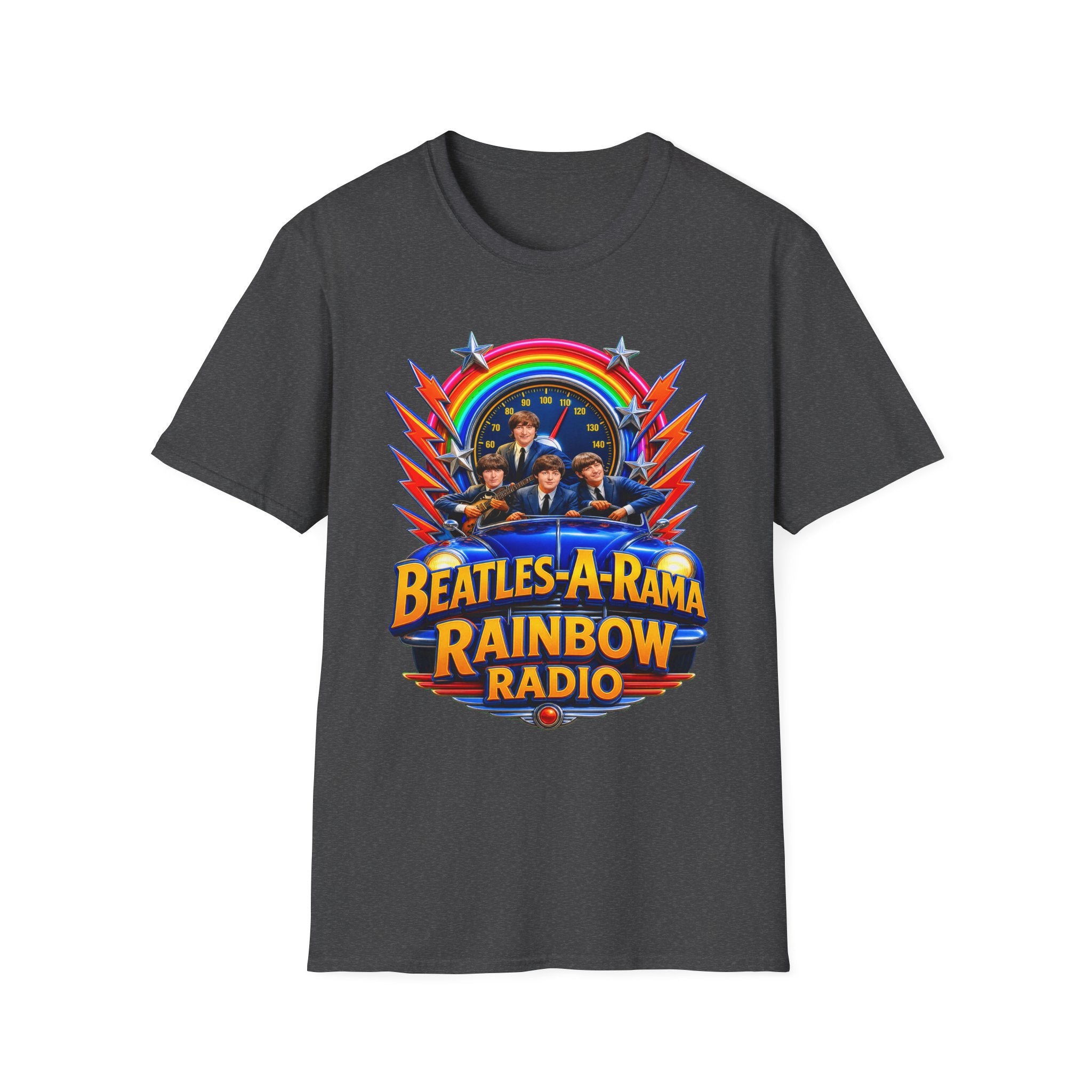 Beatles-A-Rama Rainbow Radio T-Shirt — Retro Psychedelic Band Tee