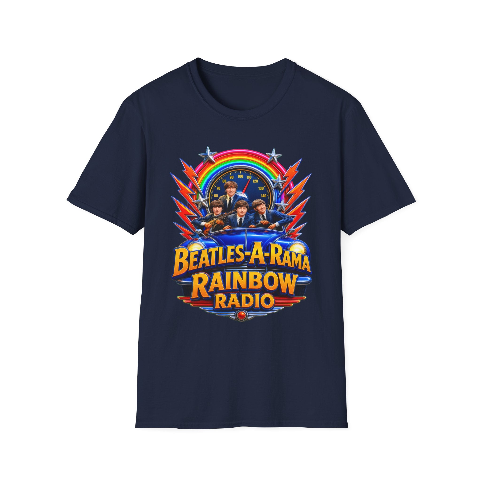 Beatles-A-Rama Rainbow Radio T-Shirt — Retro Psychedelic Band Tee
