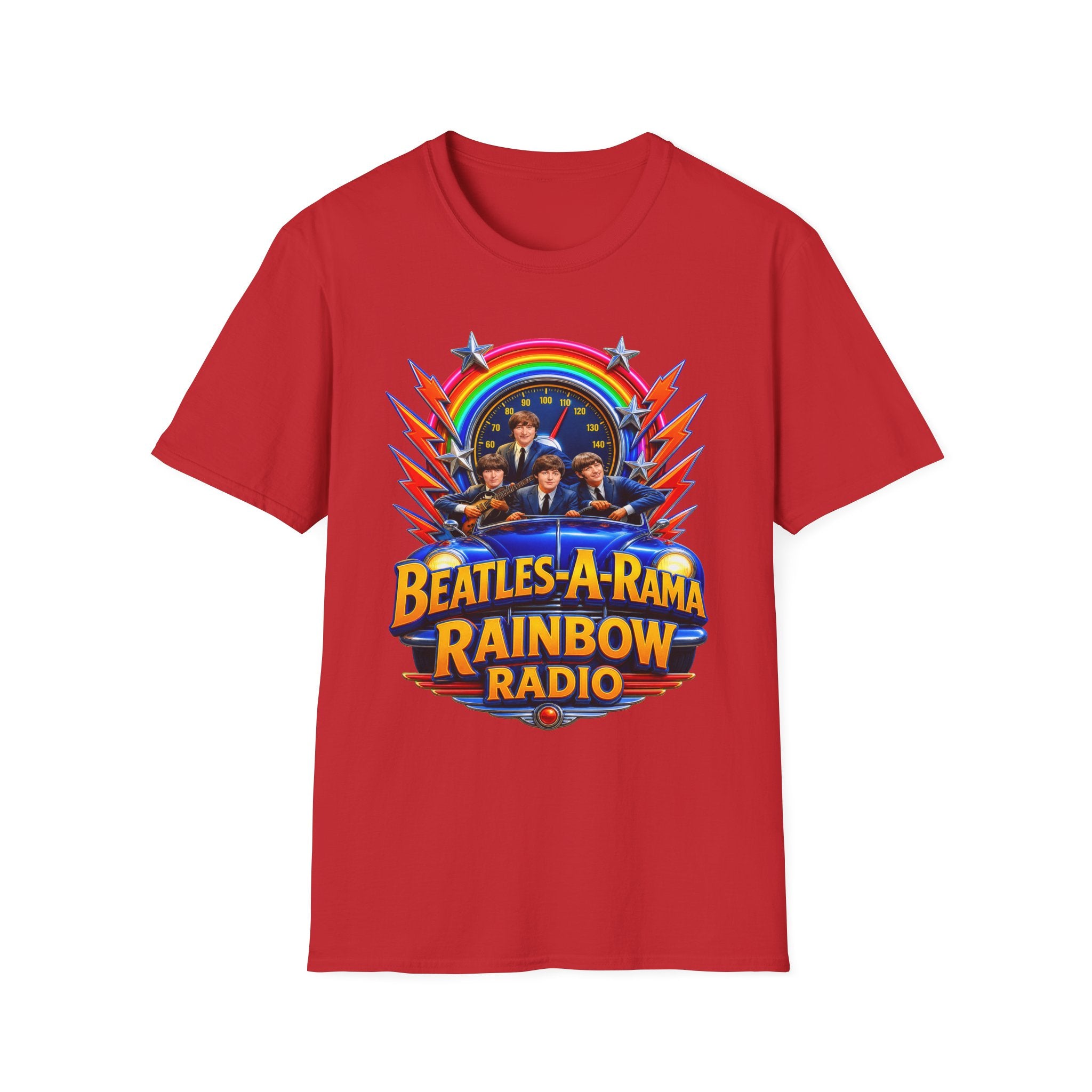 Beatles-A-Rama Rainbow Radio T-Shirt — Retro Psychedelic Band Tee