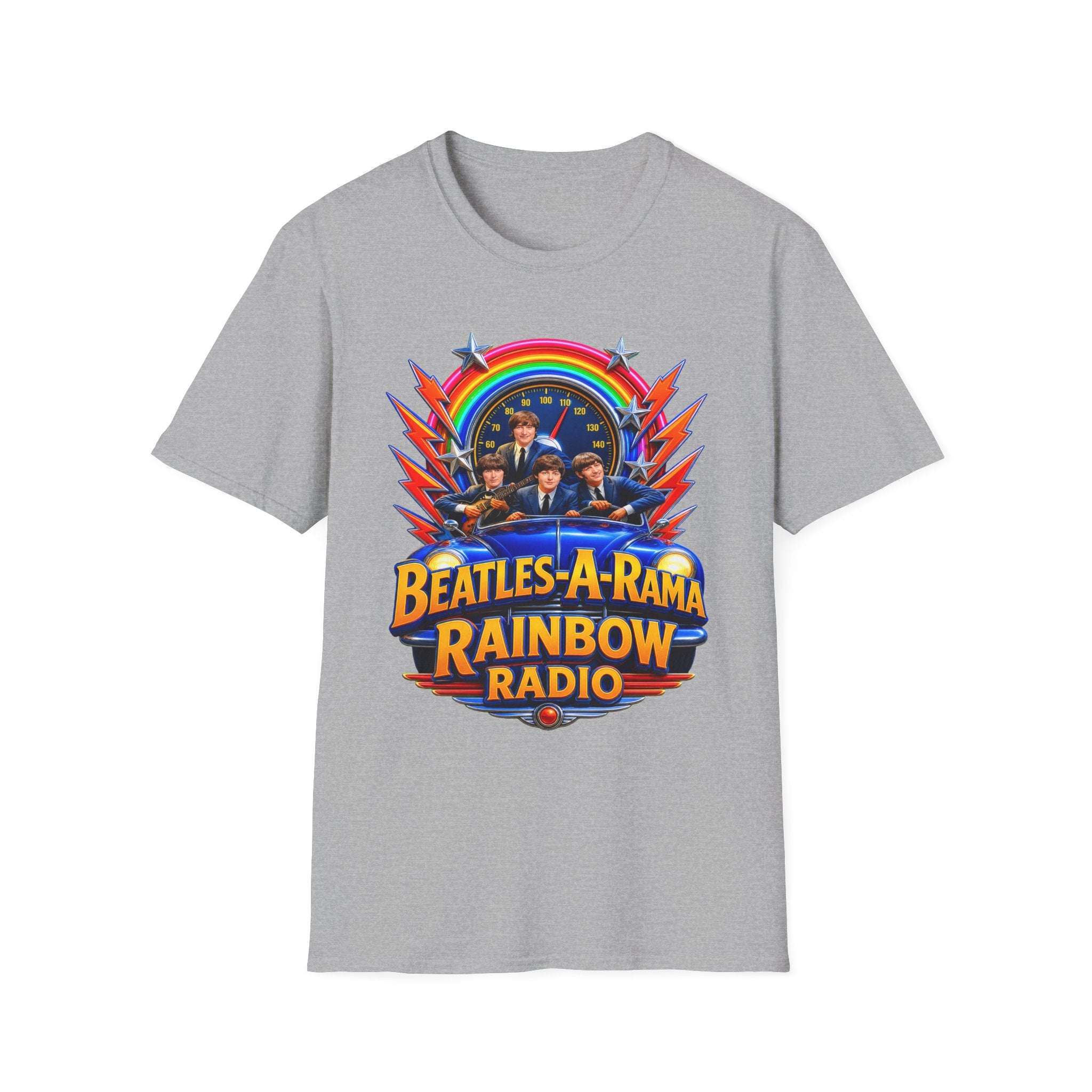 Beatles-A-Rama Rainbow Radio T-Shirt — Retro Psychedelic Band Tee