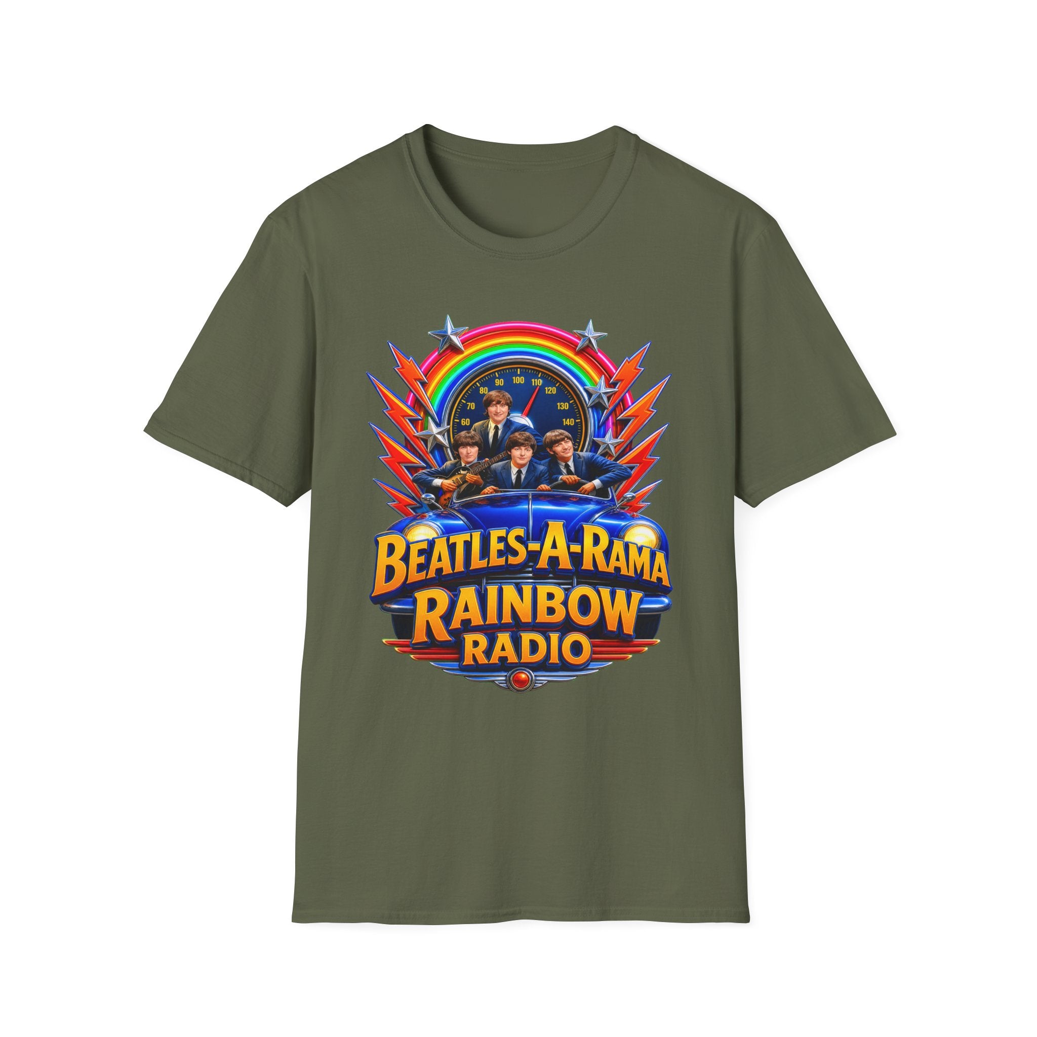 Beatles-A-Rama Rainbow Radio T-Shirt — Retro Psychedelic Band Tee