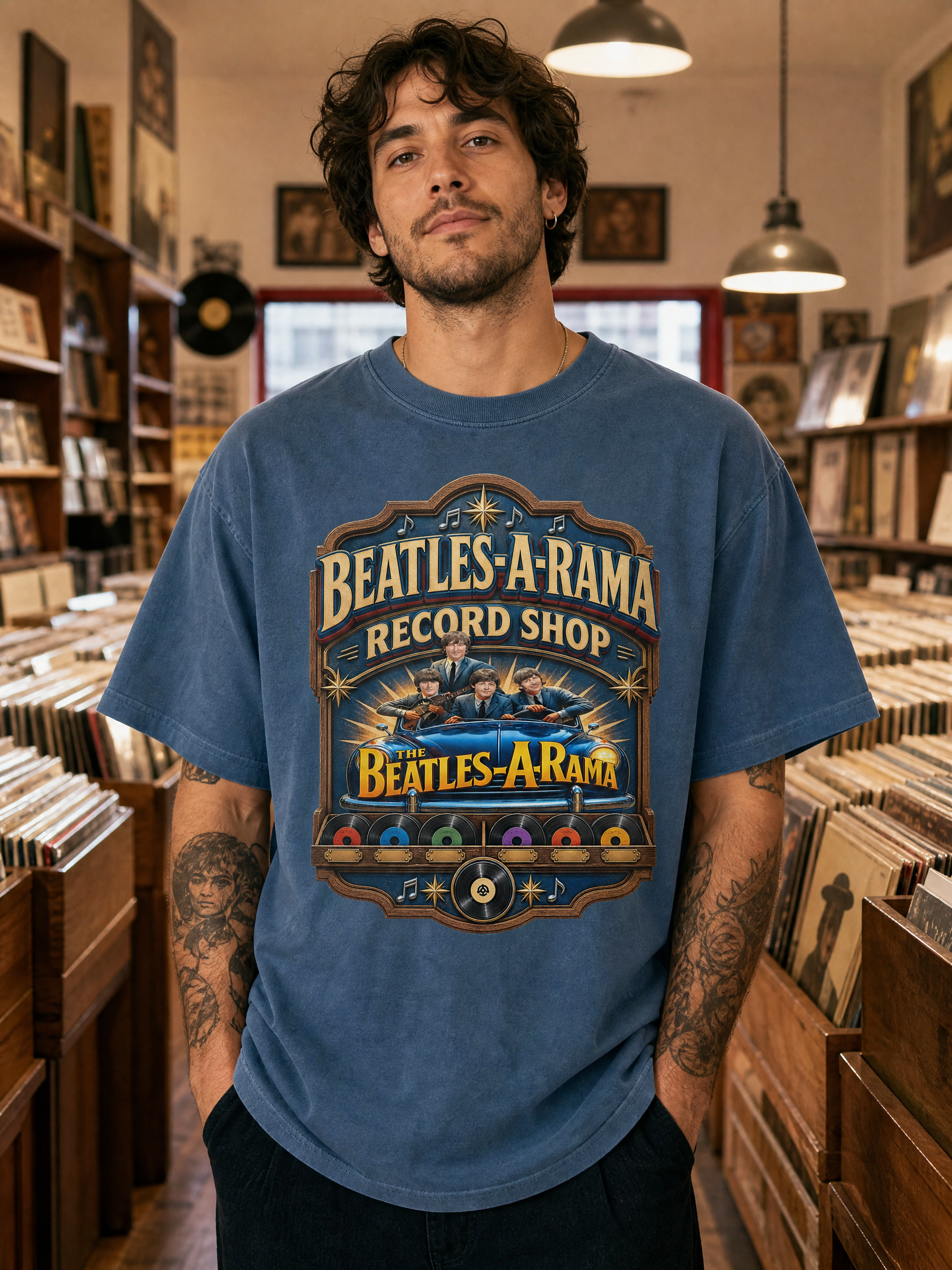 Beatles‑A‑Rama Vintage Record Shop Graphic Tee