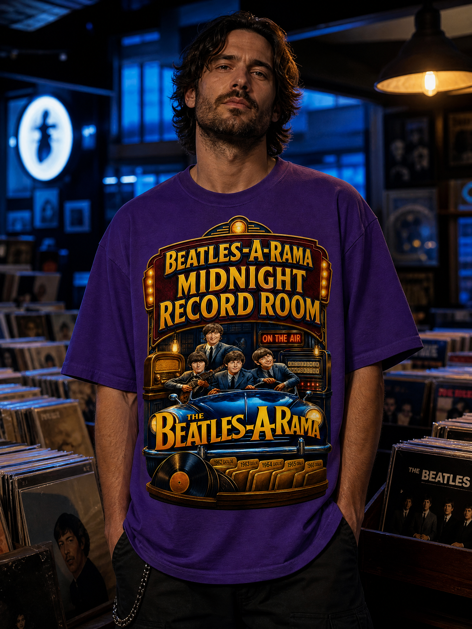 Beatles-A-Rama Midnight Record Room T-Shirt