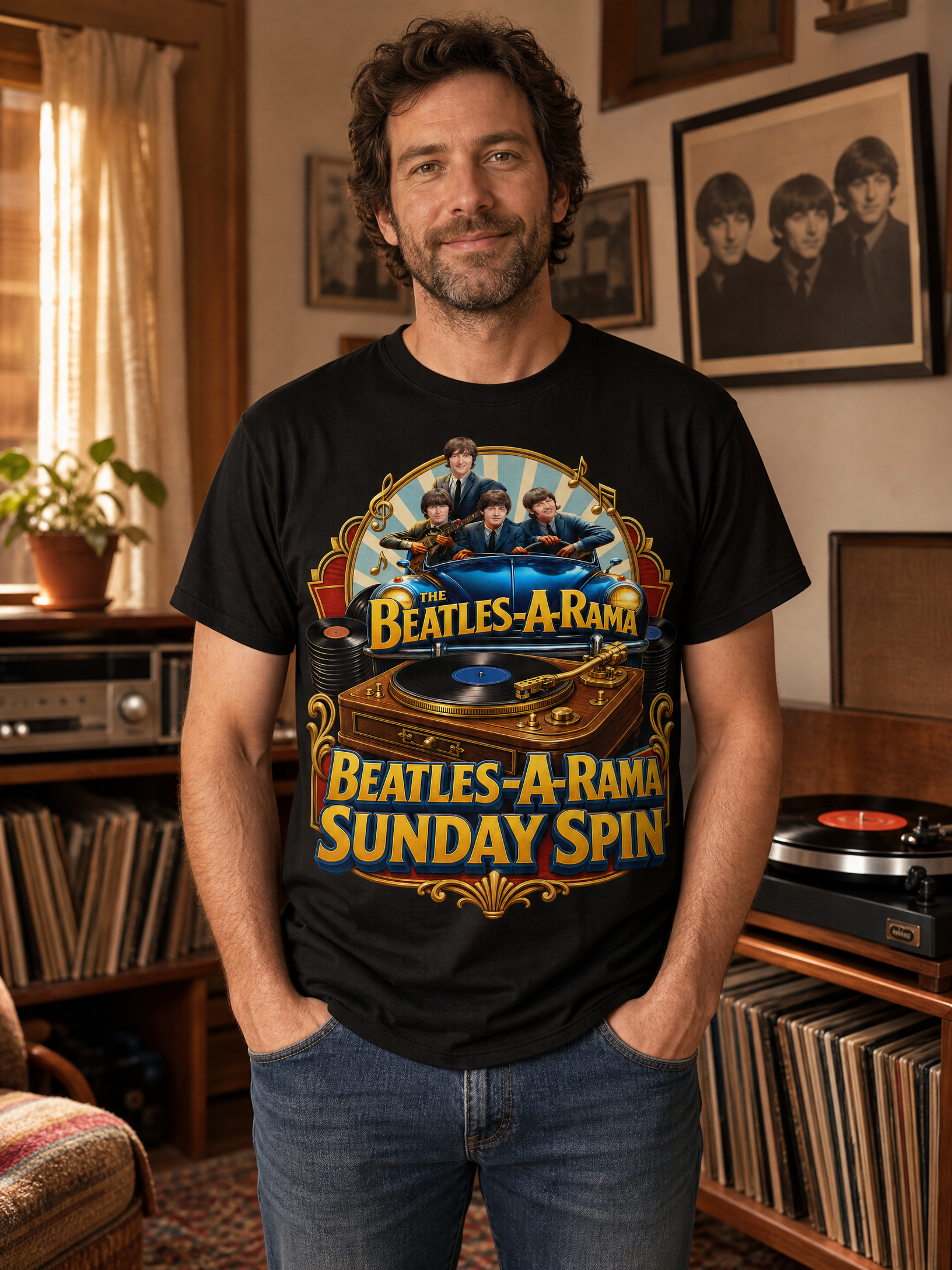 Beatles-A-Rama Sunday Spin Vintage Band T-Shirt