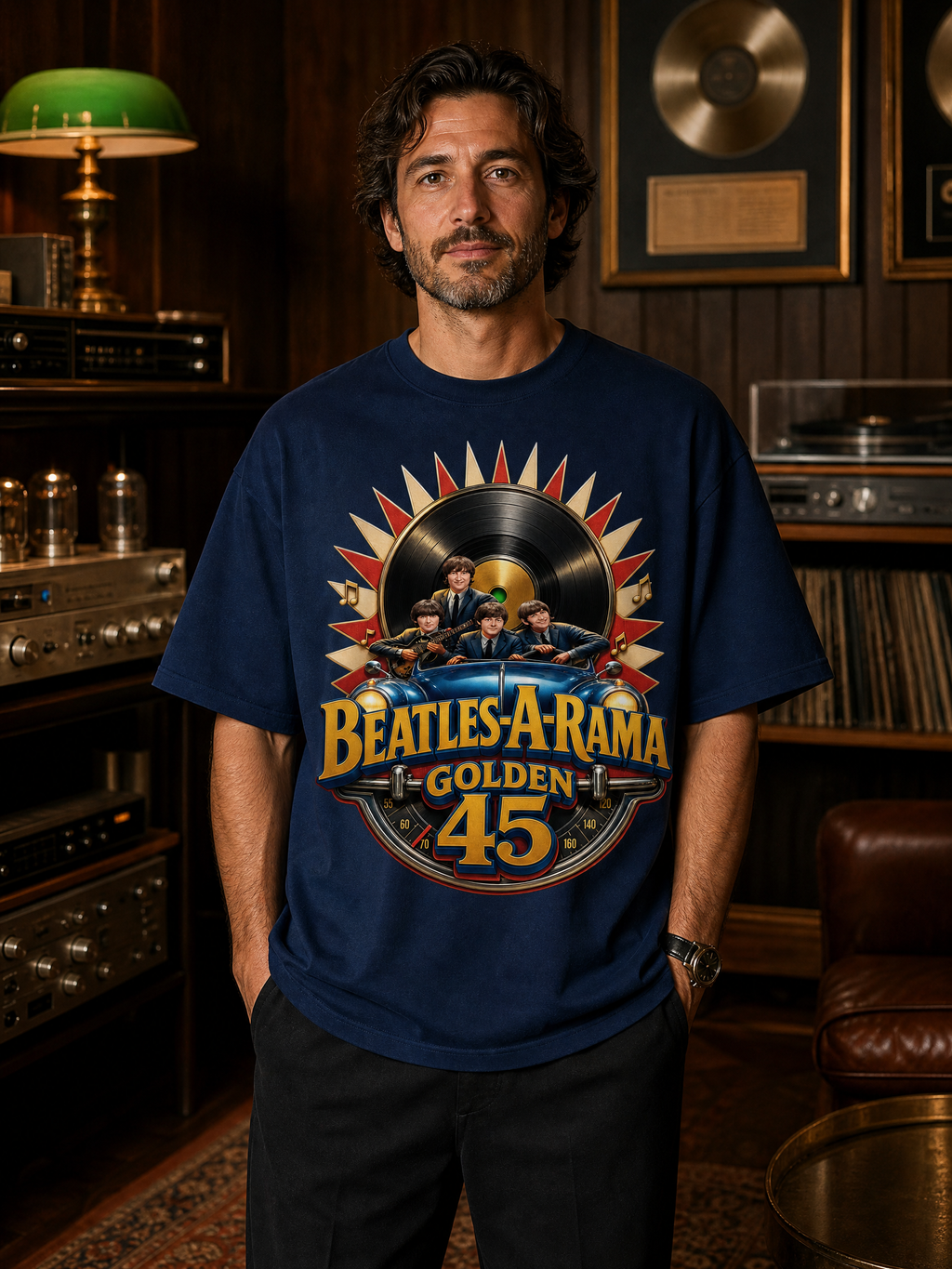 Beatles-A-Rama Golden 45 T-Shirt — Retro Vinyl Band Tee