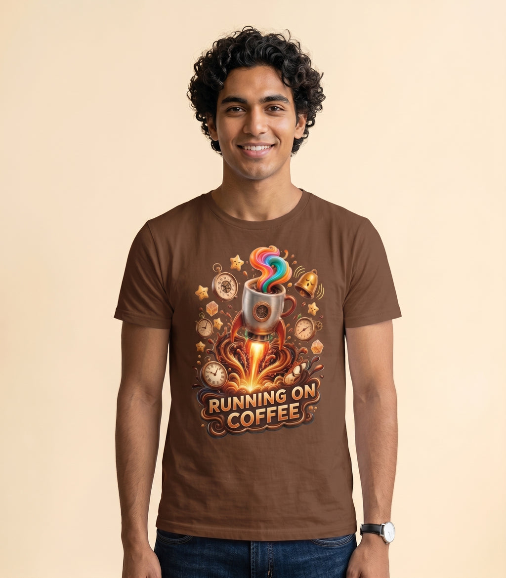 Running on Coffee T-Shirt — Funny Coffee Lover Tee