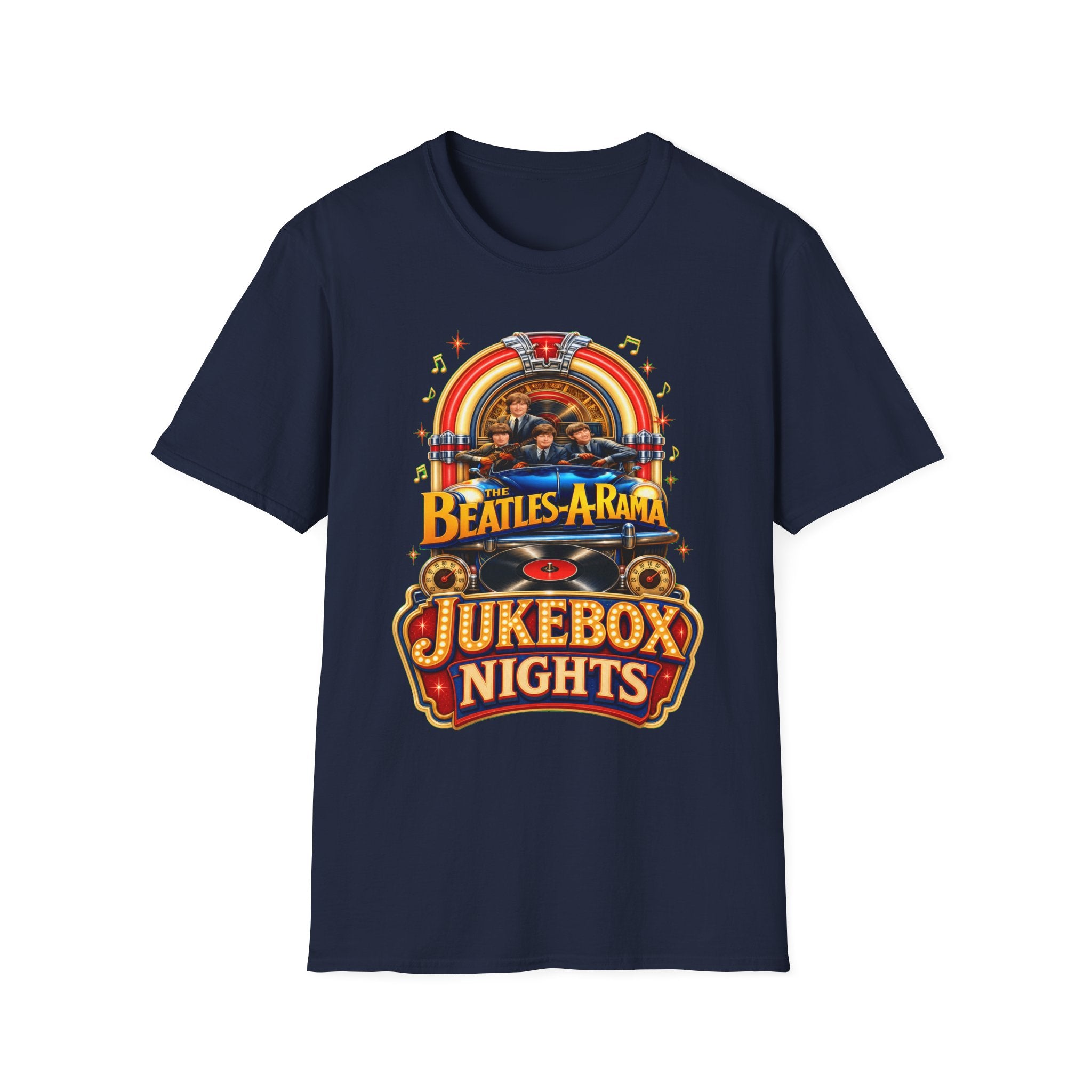 Beatles-A-Rama Jukebox Nights T-Shirt — Retro Music Tee for Fans