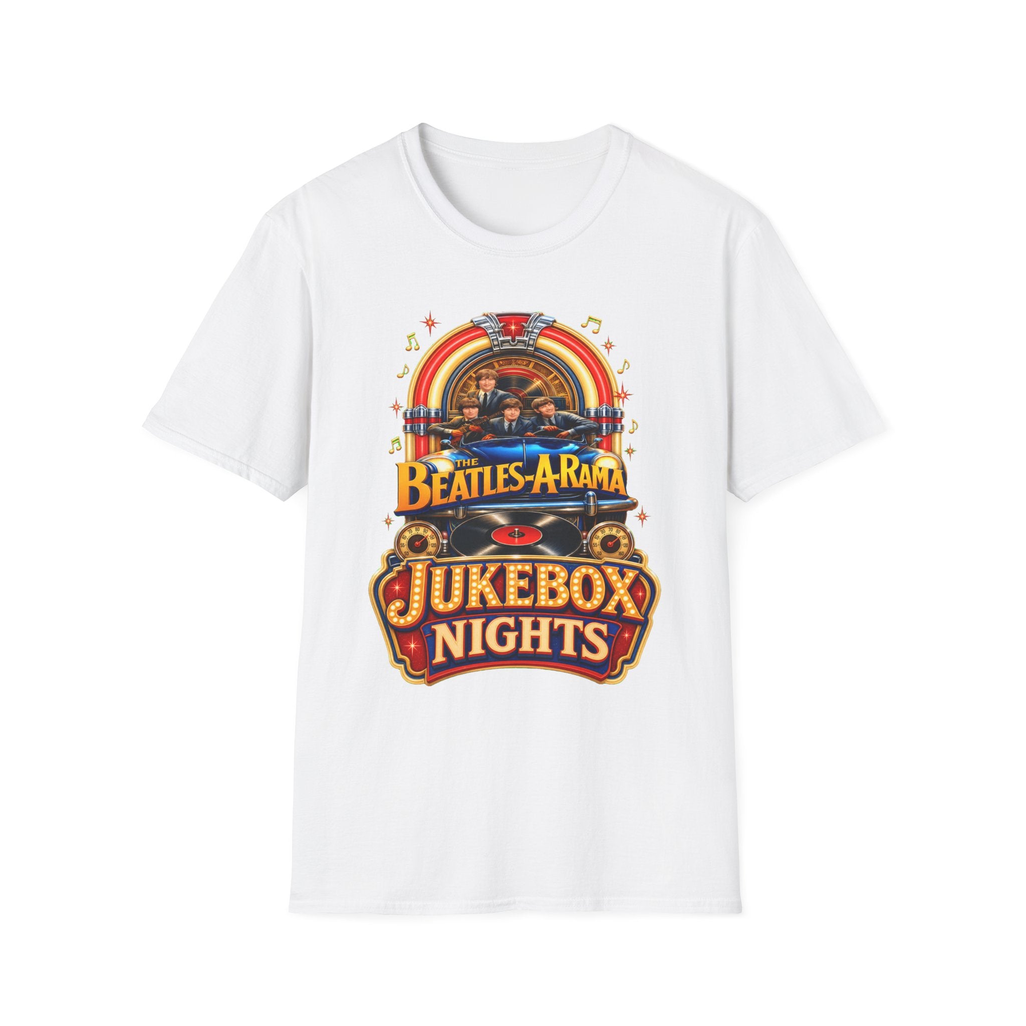 Beatles-A-Rama Jukebox Nights T-Shirt — Retro Music Tee for Fans