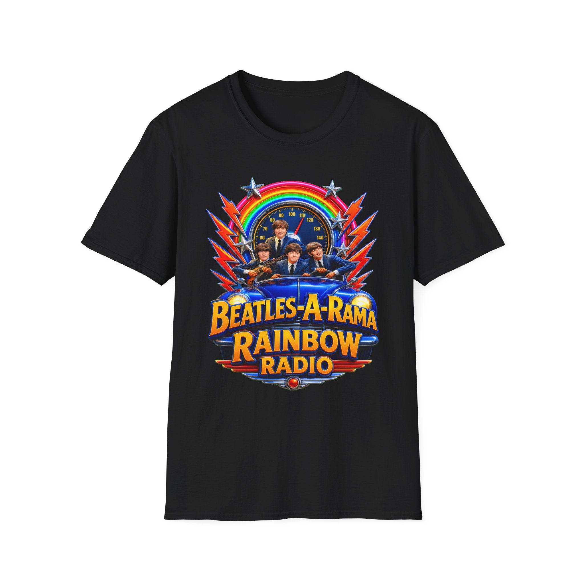Beatles-A-Rama Rainbow Radio T-Shirt — Retro Psychedelic Band Tee