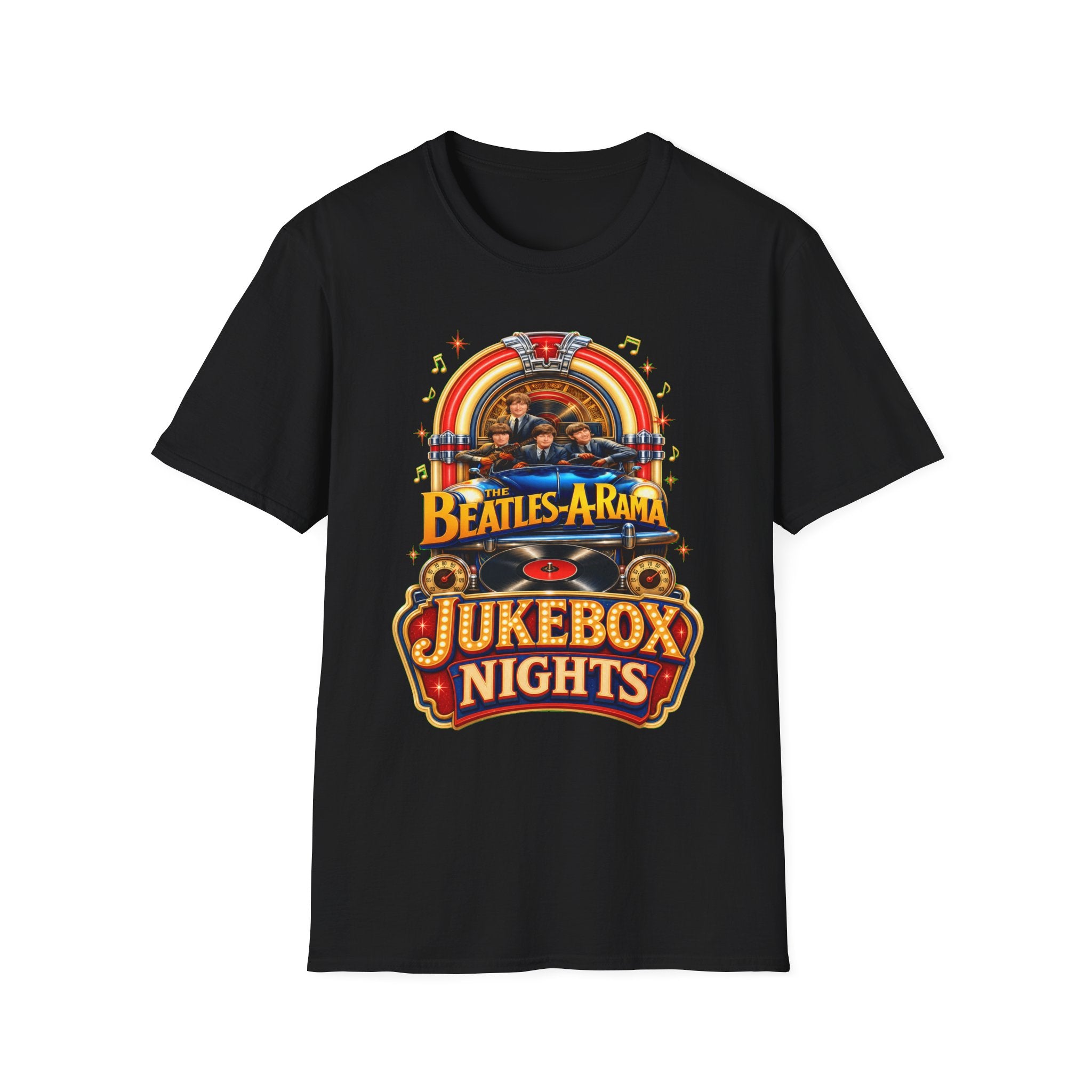 Beatles-A-Rama Jukebox Nights T-Shirt — Retro Music Tee for Fans