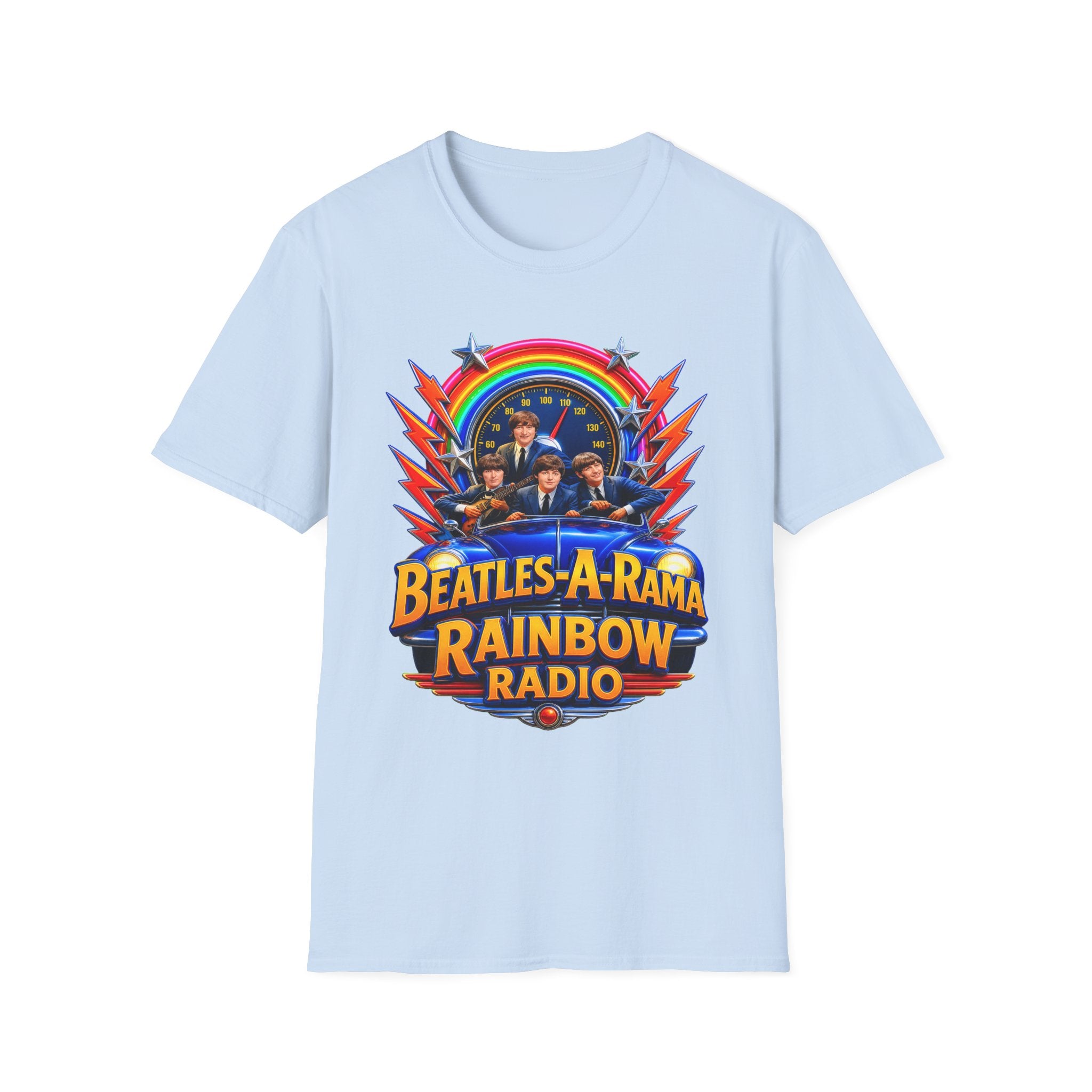 Beatles-A-Rama Rainbow Radio T-Shirt — Retro Psychedelic Band Tee