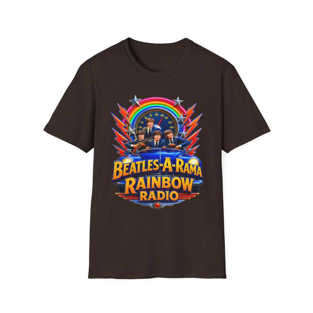 Beatles-A-Rama Rainbow Radio T-Shirt — Retro Psychedelic Band Tee