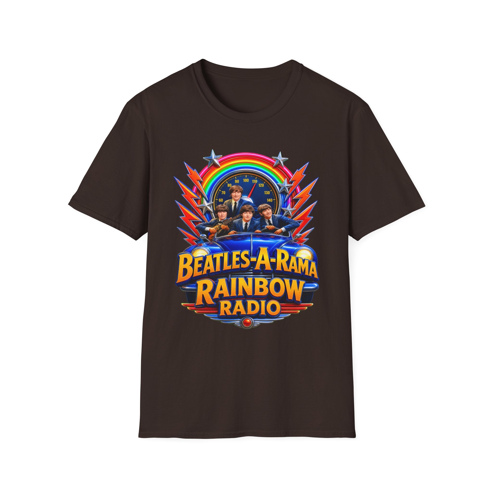 Beatles-A-Rama Rainbow Radio T-Shirt — Retro Psychedelic Band Tee