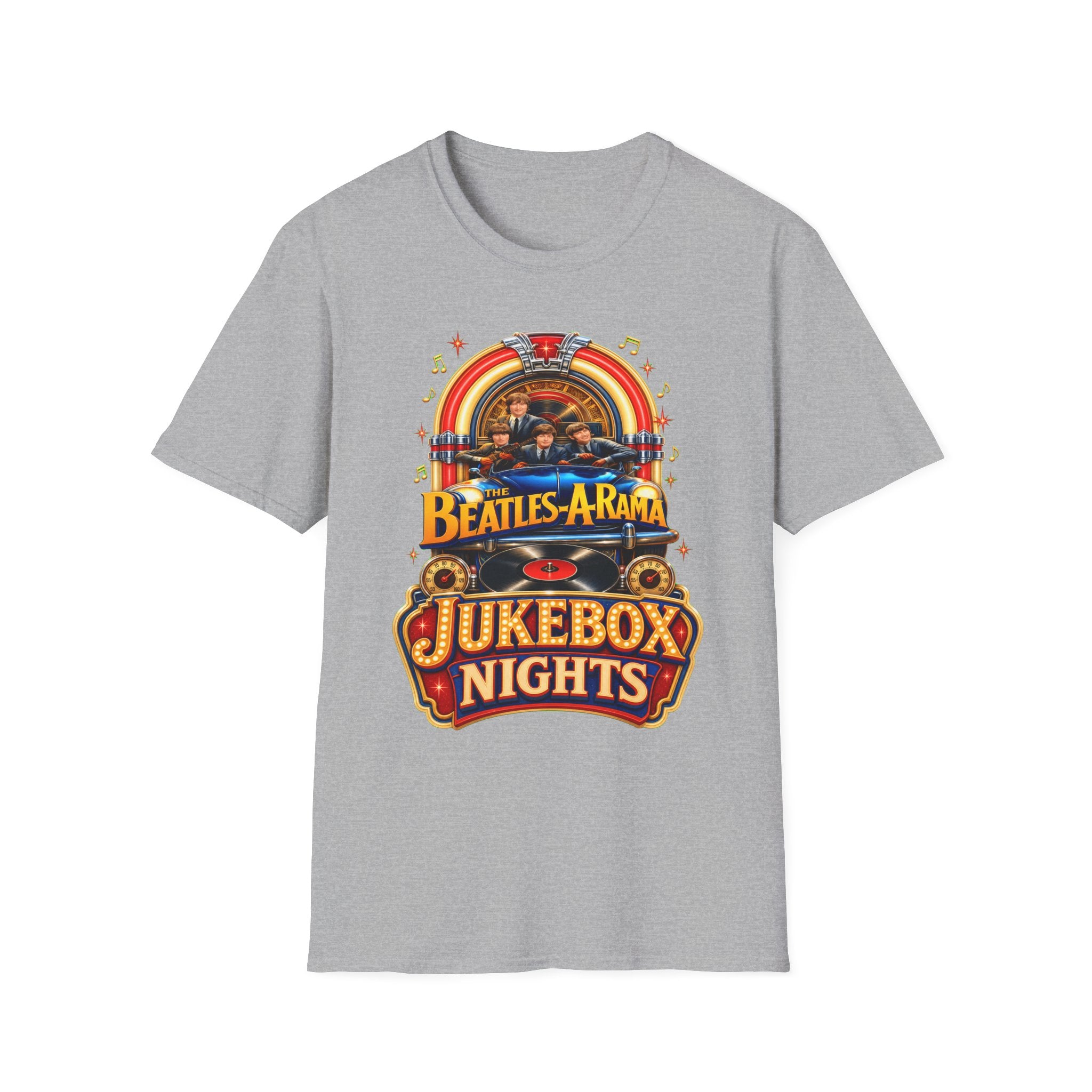 Beatles-A-Rama Jukebox Nights T-Shirt — Retro Music Tee for Fans
