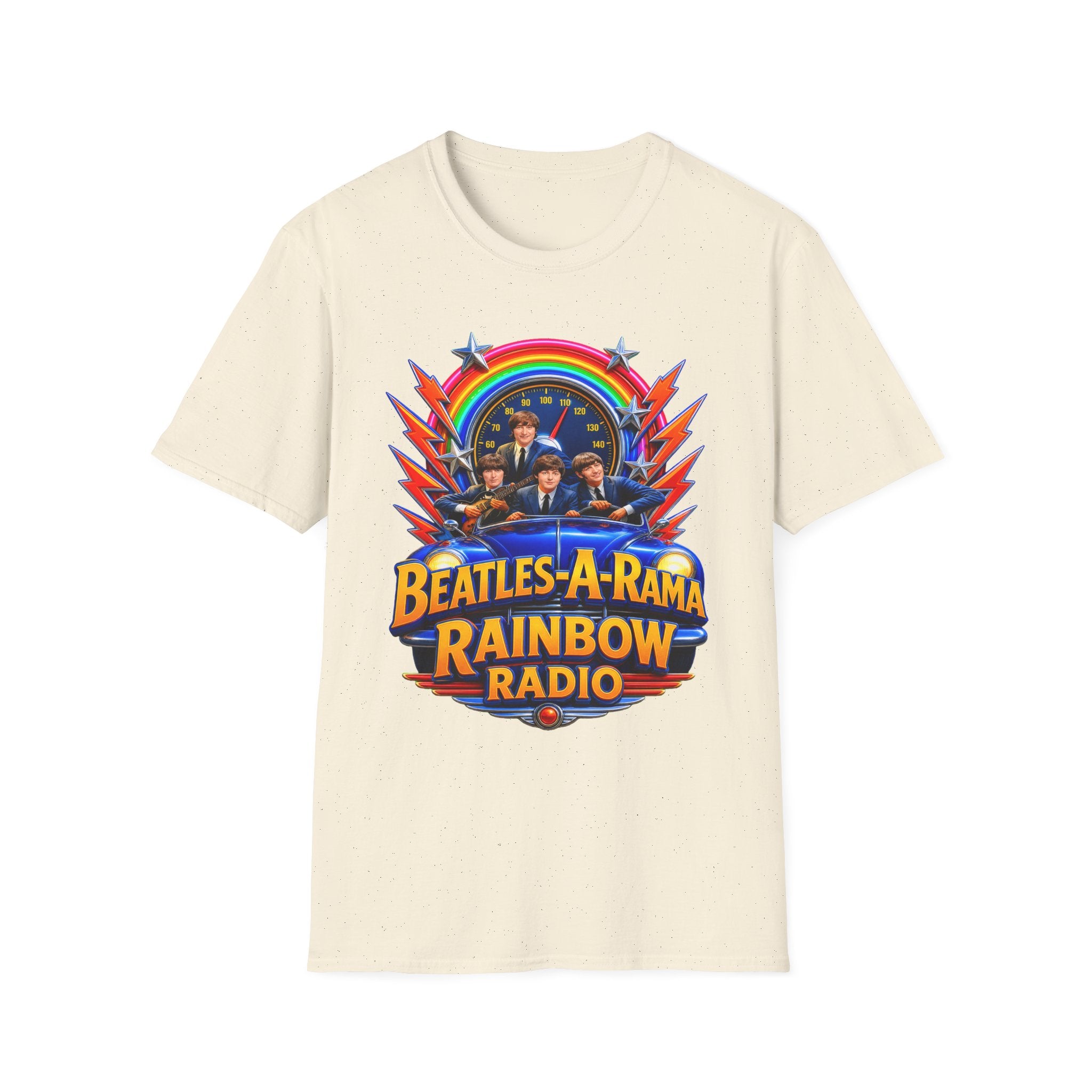 Beatles-A-Rama Rainbow Radio T-Shirt — Retro Psychedelic Band Tee